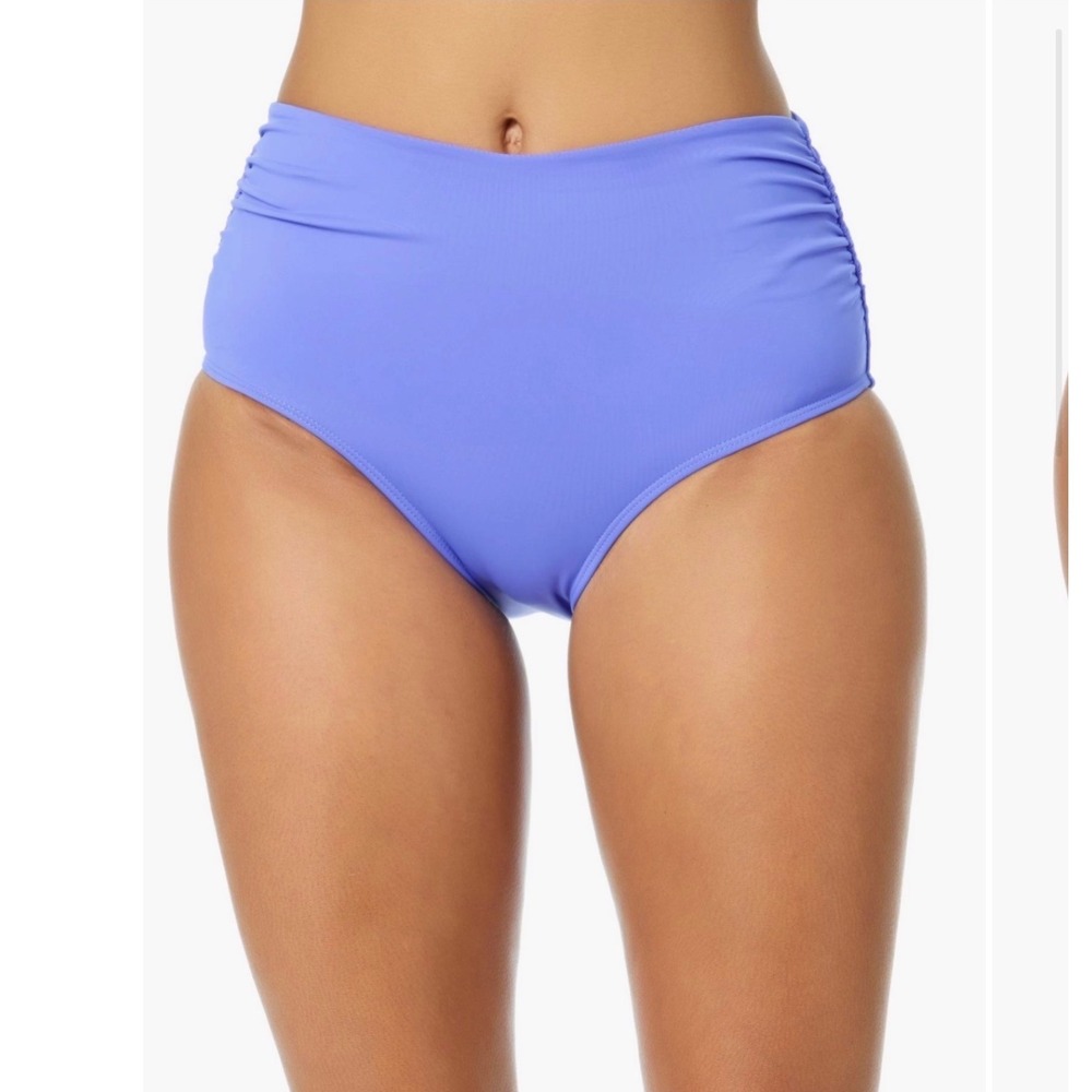 Anne Cole Periwinkle Convertible High Waist Shirred Swim Bottom NWT Small